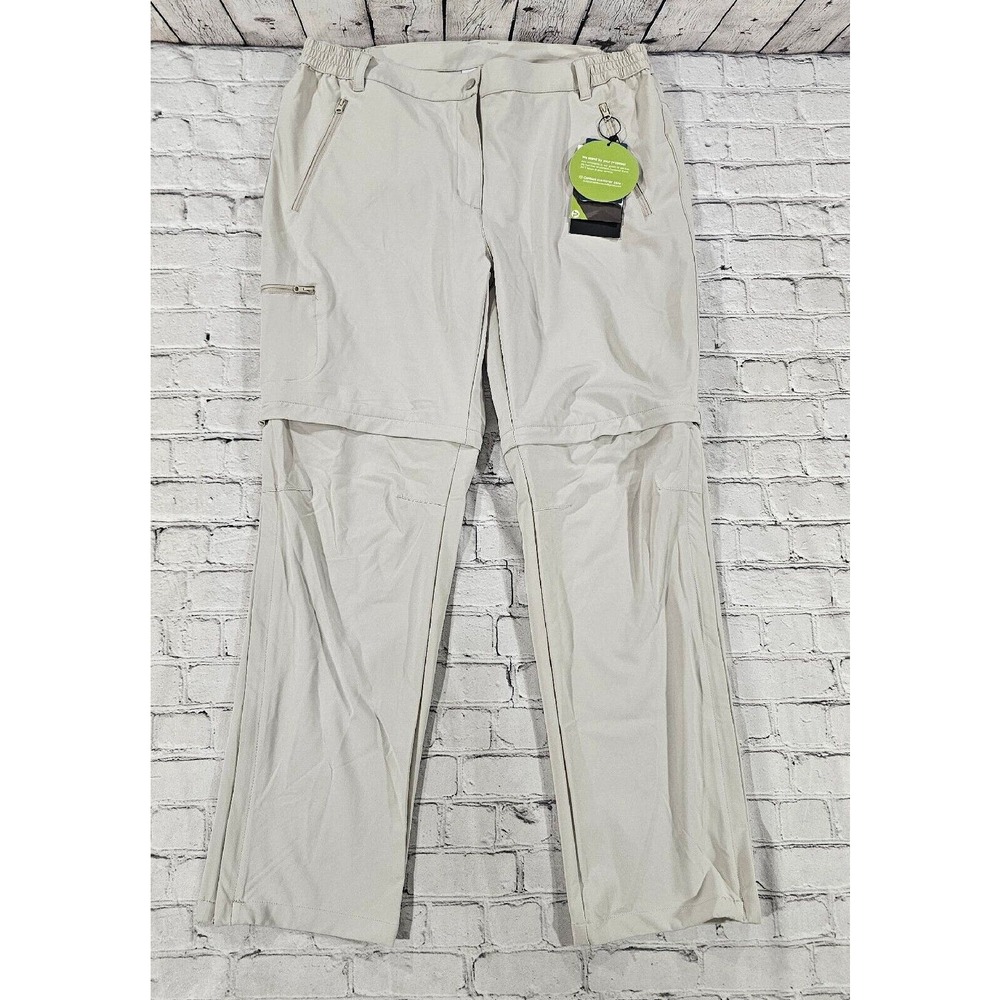 Outdoor Ventures Beige Lightweight Zip Off Convertible Pants WOMENS SIZE 16